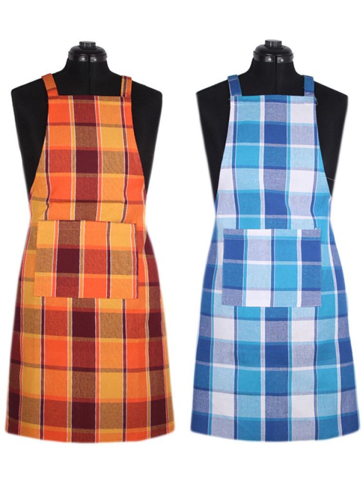     			SBN New Life Style Cotton Checks Kitchen Apron with 1 Center Pocket ( Pack of 2 )