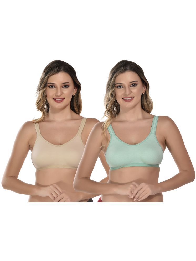     			Viral Girl Pack of 2 Cotton Non Padded Women's Everyday Bra ( Beige ) VM-JUSTCHILL-BEIGE-LIGHTGREEN