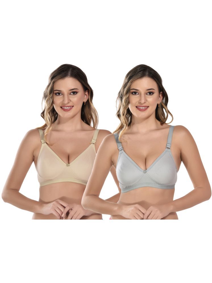     			Viral Girl Beige Cotton Non Padded Women's T-Shirt Bra ( Pack of 2 )