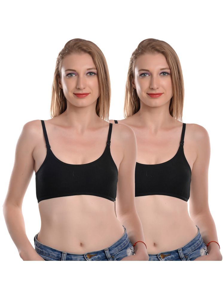     			Viral Girl Pack of 2 Cotton Non Padded Women's Teenage Bra ( Black ) MV-KINJAL-BLACK-SETOF2