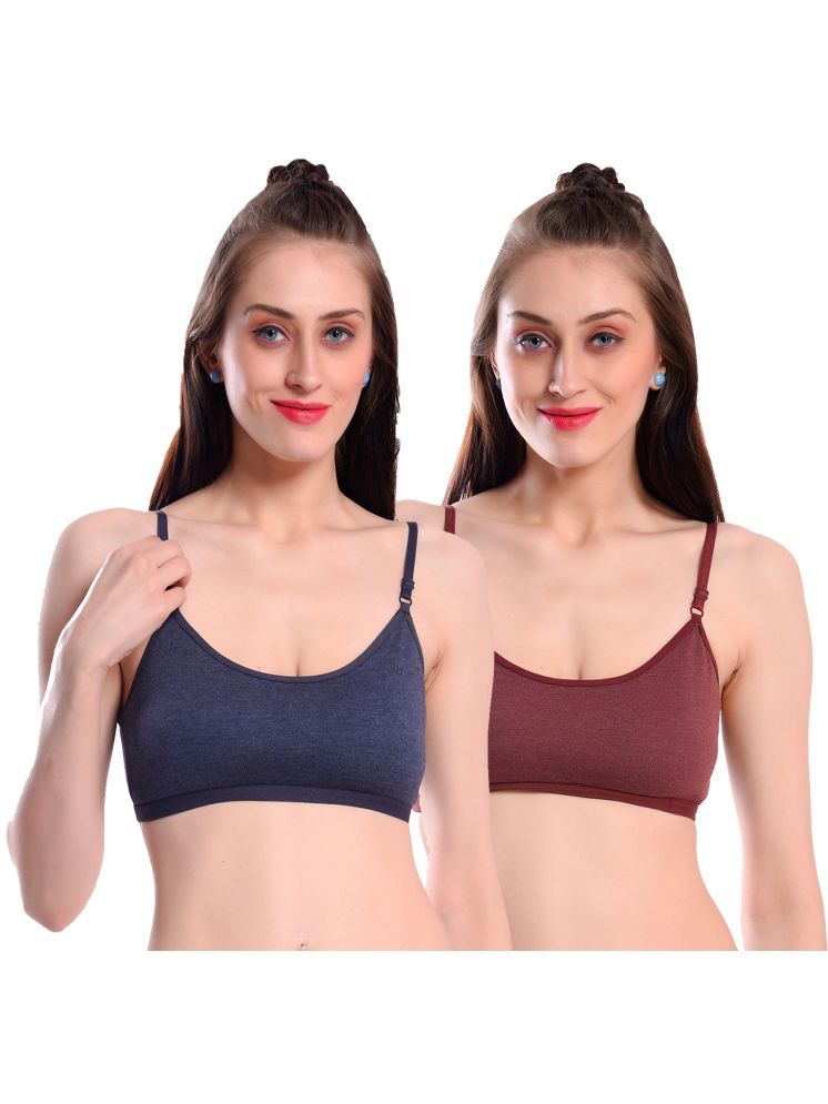     			Viral Girl Pack of 2 Cotton Non Padded Women's Teenage Bra ( Maroon ) MV-KINJAL-BLUEGREY-MAROON