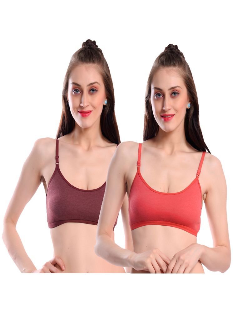     			Viral Girl Red Cotton Non Padded Women's Teenage Bra ( Pack of 2 )