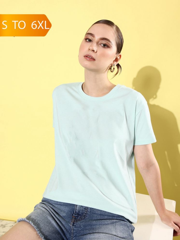     			curvy comfort Sea Green Cotton Women's T-Shirt ( Pack of 1 )