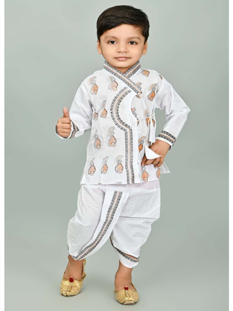     			JCT DRESSES Wheat Cotton Spandex Boys Dhoti Kurta Set - Pack of 1