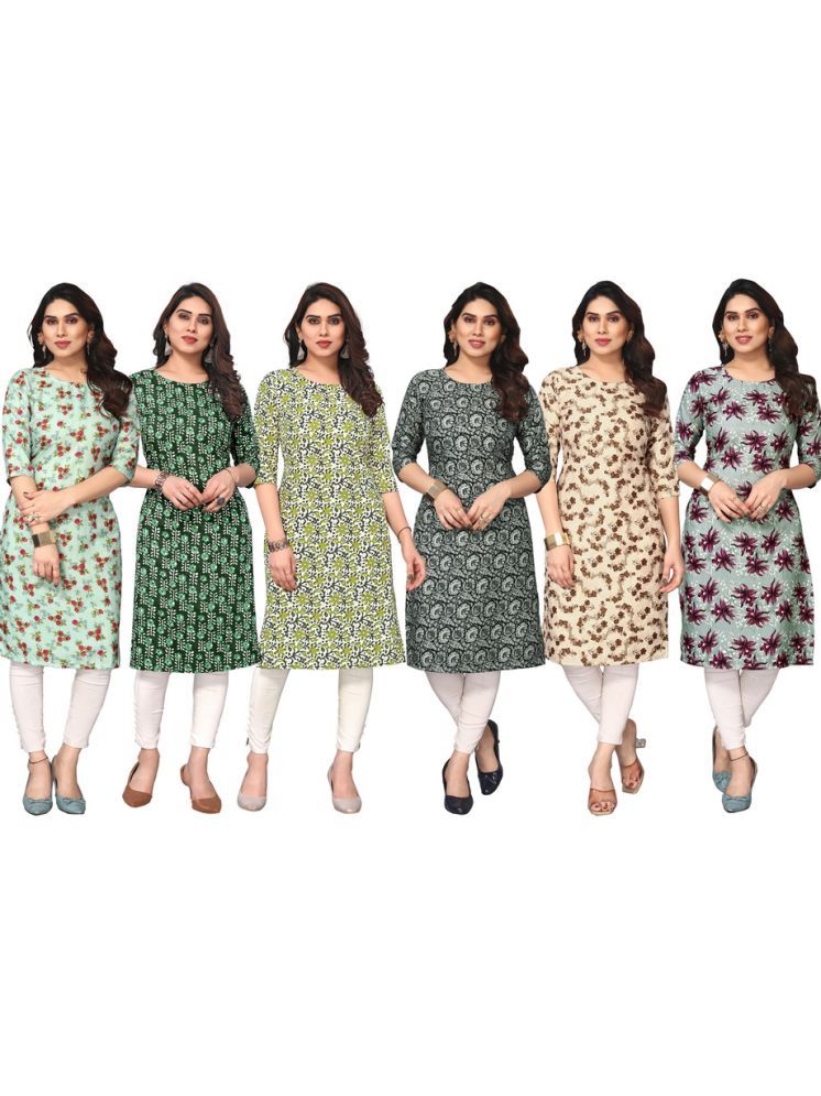     			KETAKI FASHION Crepe Printed Straight Women's Kurti - Multicolor5 ( Pack of 6 )