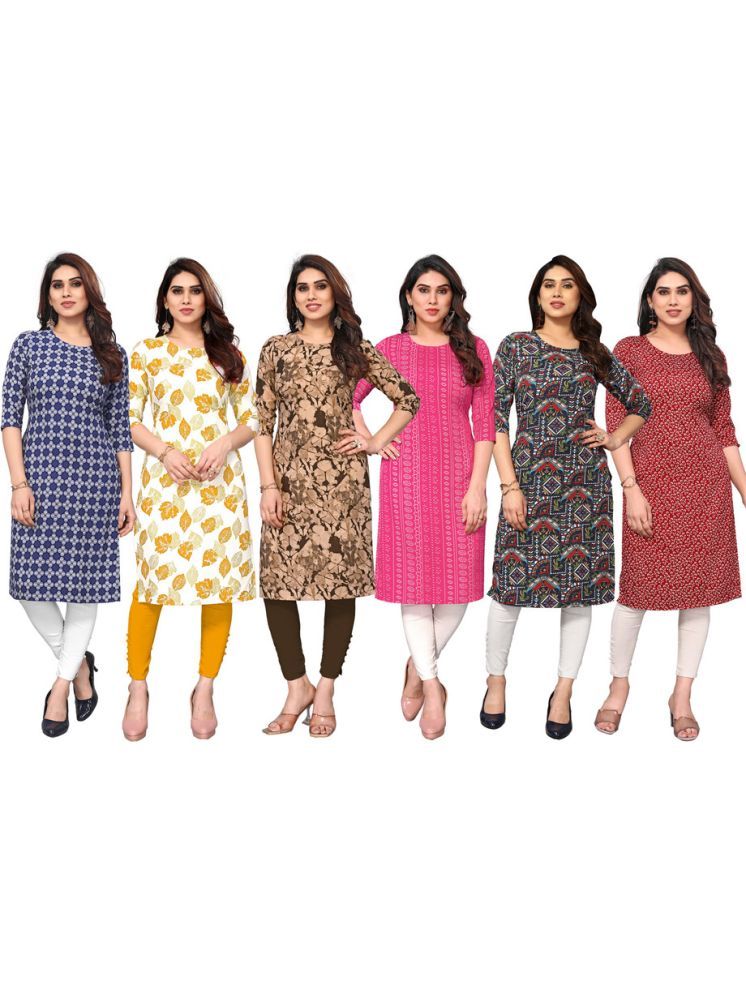     			KETAKI FASHION Crepe Printed Straight Women's Kurti - Multicolor7 ( Pack of 6 )