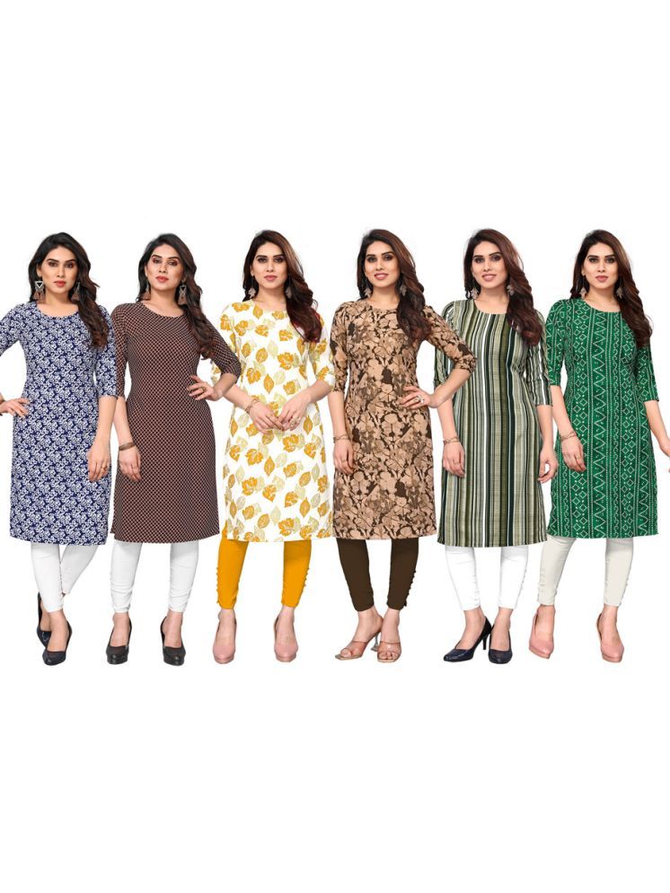     			KETAKI FASHION Crepe Printed Straight Women's Kurti - Multicoloured ( Pack of 6 )