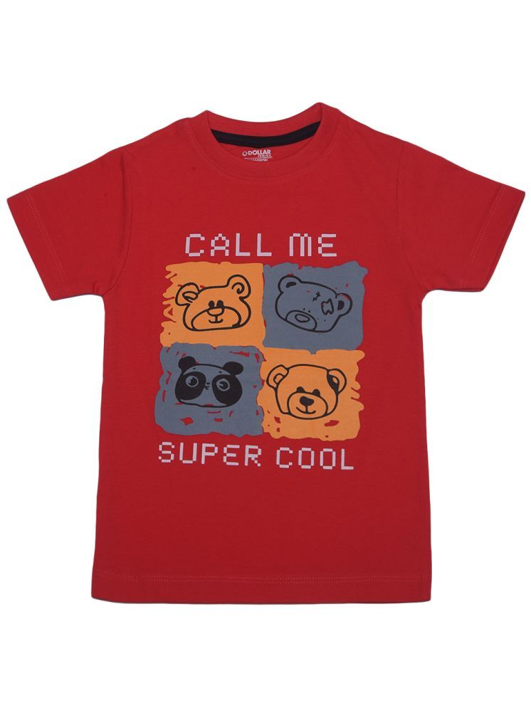     			Dollar Champion Kidswear Red Cotton Round Neck Boys T-Shirt ( Pack of 1 )