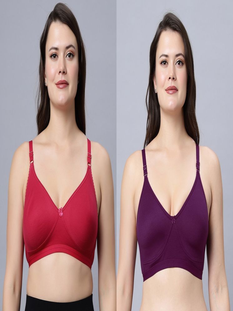     			IN CARE LINGERIE Multicolor Cotton Blend Non Padded Women's Everyday Bra ( Pack of 2 )