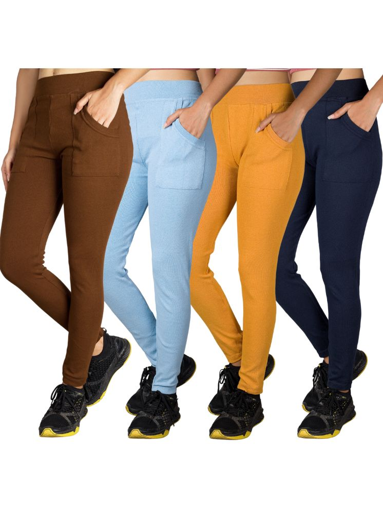     			KARARO JEGGINGS - Cotton Blend Skinny Fit Camel Women's Jeggings ( Pack of 4 )