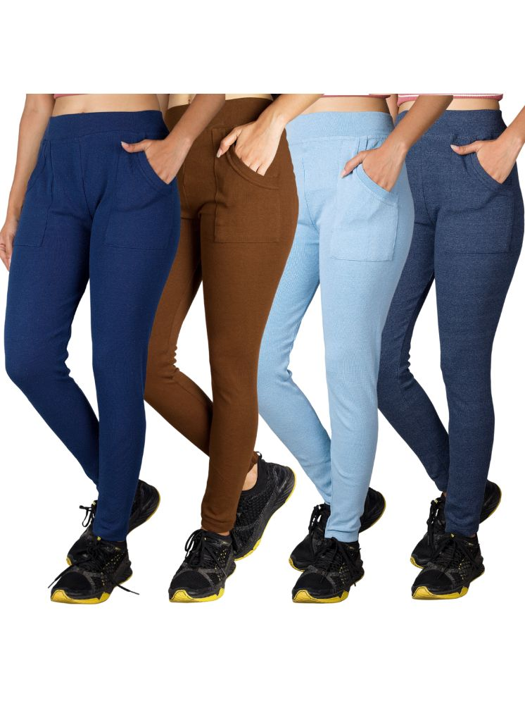     			KARARO JEGGINGS - Cotton Blend Skinny Fit Light Blue Women's Jeggings ( Pack of 4 )