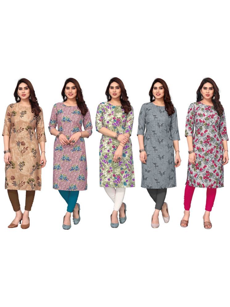     			KETAKI FASHION Crepe Printed Straight Women's Kurti - Multicolor1 ( Pack of 5 )