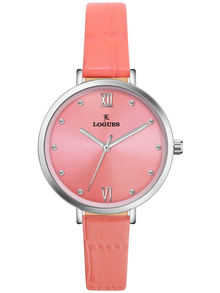     			LOGUES WATCHES Analog Pink Dial Women'S Watch | L E 685 Sl-09 | 3 ATM Water Resistant