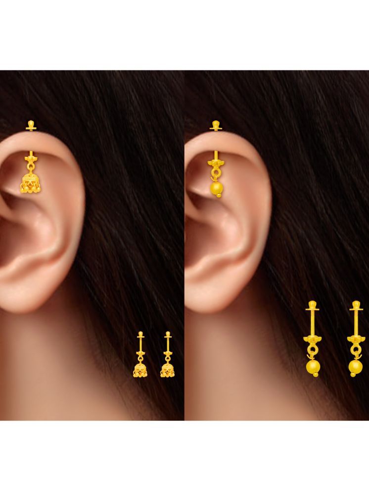     			LUV FASHION Gold EarCuff Earrings ( Pack of 2 )