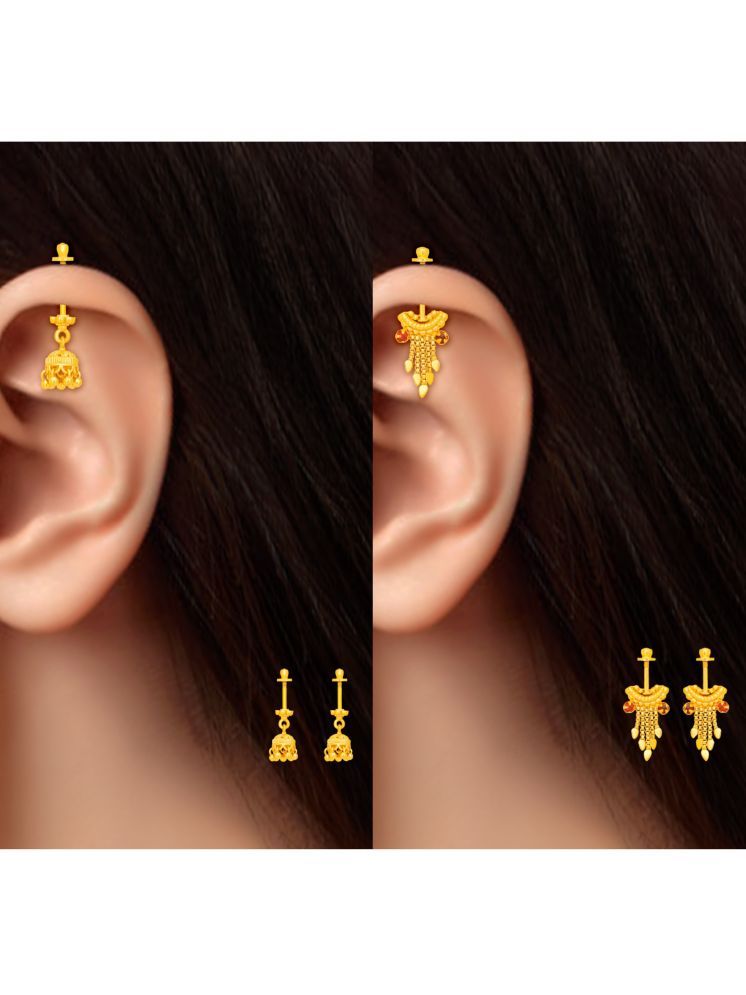     			LUV FASHION Gold EarCuff Earrings ( Pack of 2 )