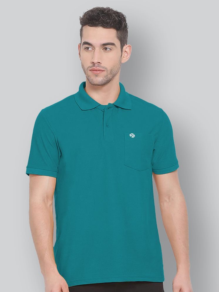     			Lux Nitro Pack of 1 Cotton Blend Regular Fit Solid Half Sleeves Men's Polo T Shirt ( Sea Green )