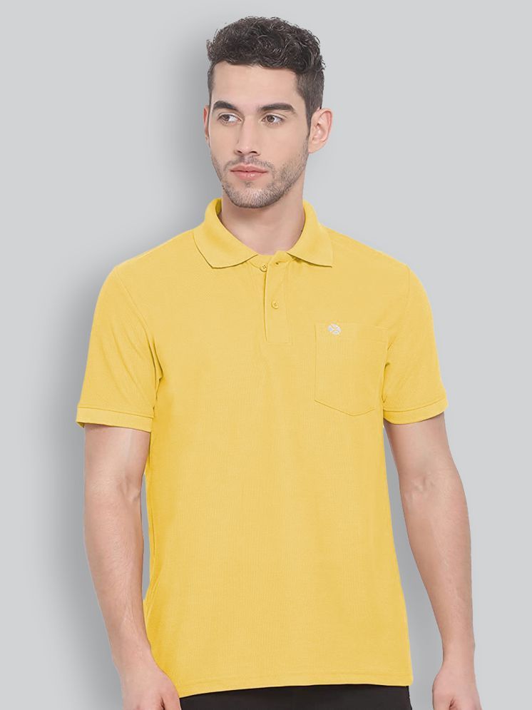     			Lux Nitro Cotton Blend Regular Fit Solid Half Sleeves Men's Polo T Shirt - Yellow ( Pack of 1 )