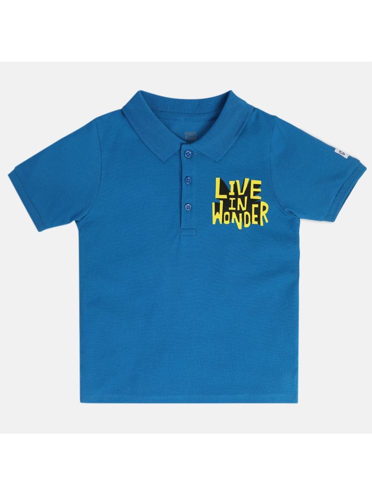     			MINI KLUB Blue Cotton Polo Collar Boys T-Shirt ( Pack of 1 )