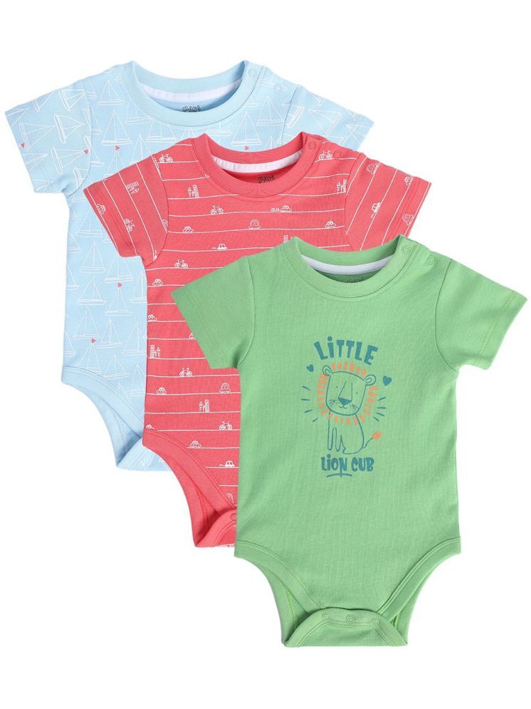     			MINI KLUB Pack of 3 Baby Boys Cotton Bodysuit ( Multi Color )