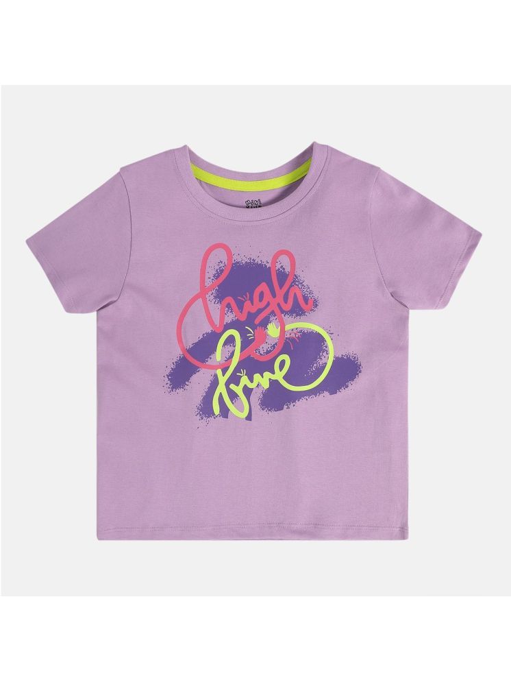     			MINI KLUB Pack of 1 Girls Cotton T-Shirt ( Purple )