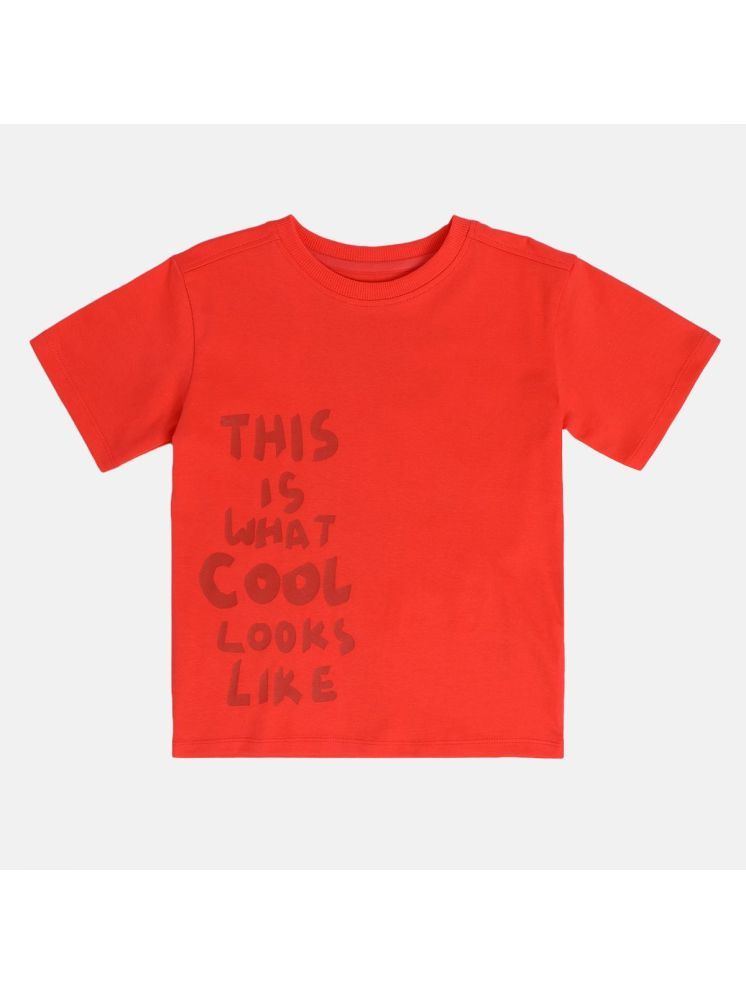     			MINI KLUB Red Cotton Round Neck Boys T-Shirt ( Pack of 1 )