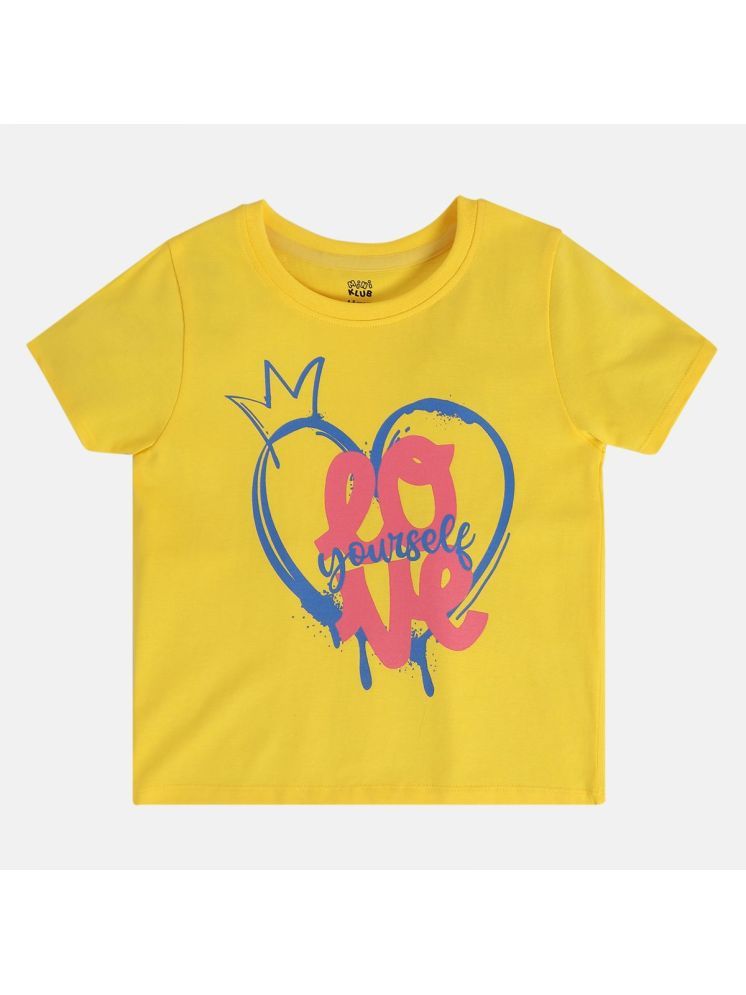     			MINI KLUB Yellow Cotton Girls T-Shirt ( Pack of 1 )