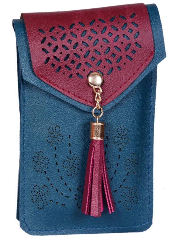     			SUNESH CREATION Blue Fabric Sling Bag