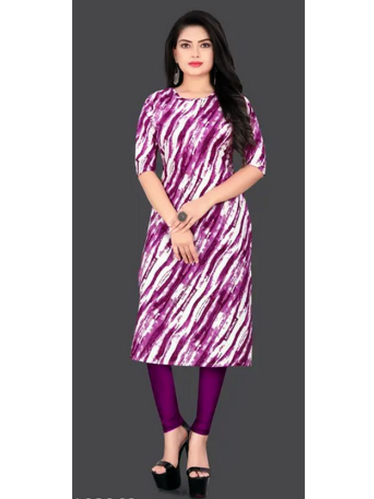     			VJ CORPORATE Crepe Printed A-line Women's Kurti - Purple ( Pack of 2 )