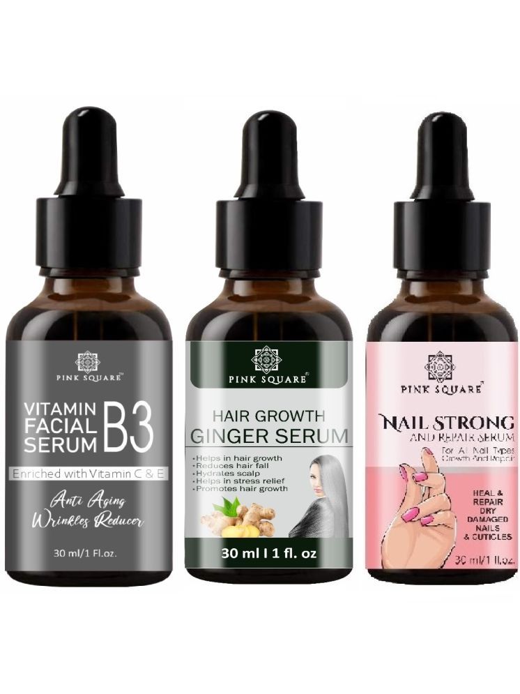     			Vitamin B3 Face Serum, Hair Growth Ginger Serum & Nail Strong and Repair Serum (Each,30ml) Combo of 3