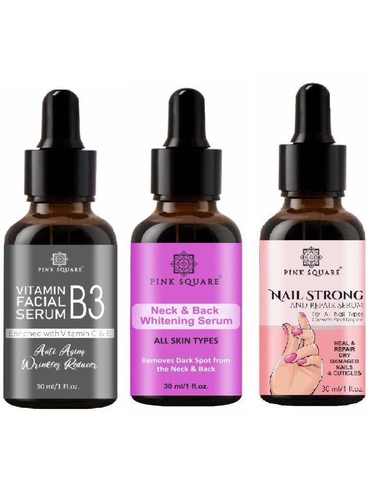     			Vitamin B3 Face Serum, Neck and Back Whitening Serum & Nail Strong and Repair Serum (Each,30ml) Combo of 3