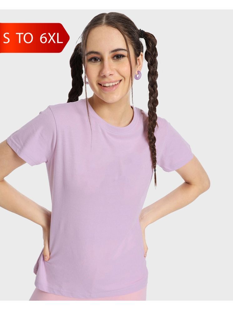     			curvy comfort Purple Cotton Regular Fit Women's T-Shirt ( Pack of 1 )