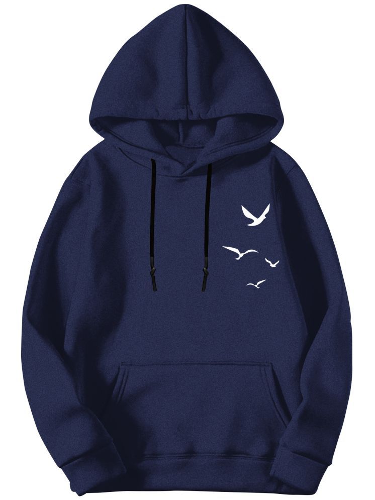     			fashion and youth Cotton Blend Hooded Men's Sweatshirt - Navy ( Pack of 1 )