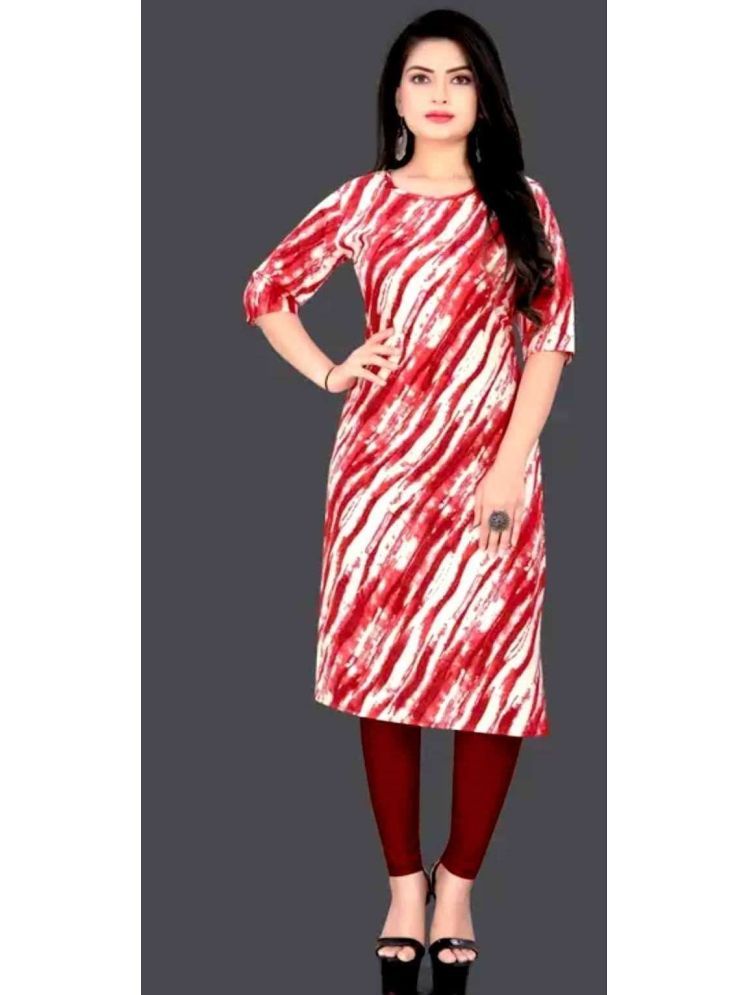     			Designer Dreams Crepe Printed A-line Women's Kurti - Red ( Pack of 2 )