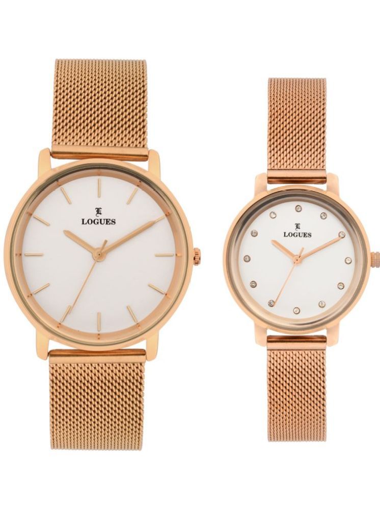     			LOGUES WATCHES Rose Gold Metal Analog Couple's Watch