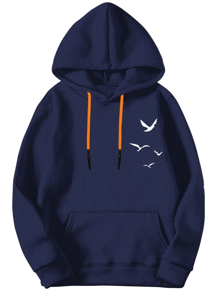     			fashion and youth Cotton Blend Hooded Men's Sweatshirt - Navy ( Pack of 1 )