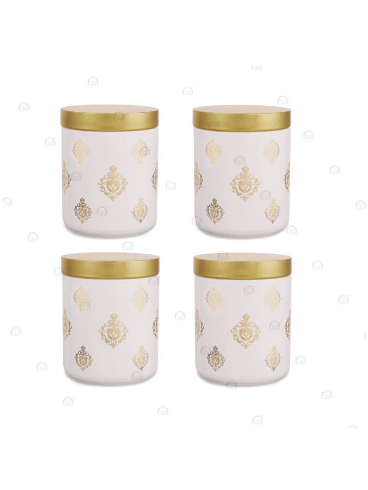     			CROCO JAR Glass Gold Cookie Container ( Set of 4 )