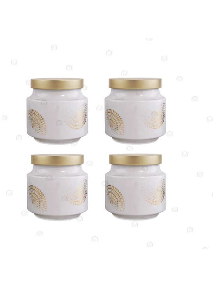     			CROCO JAR Glass Gold Cookie Container ( Set of 4 )