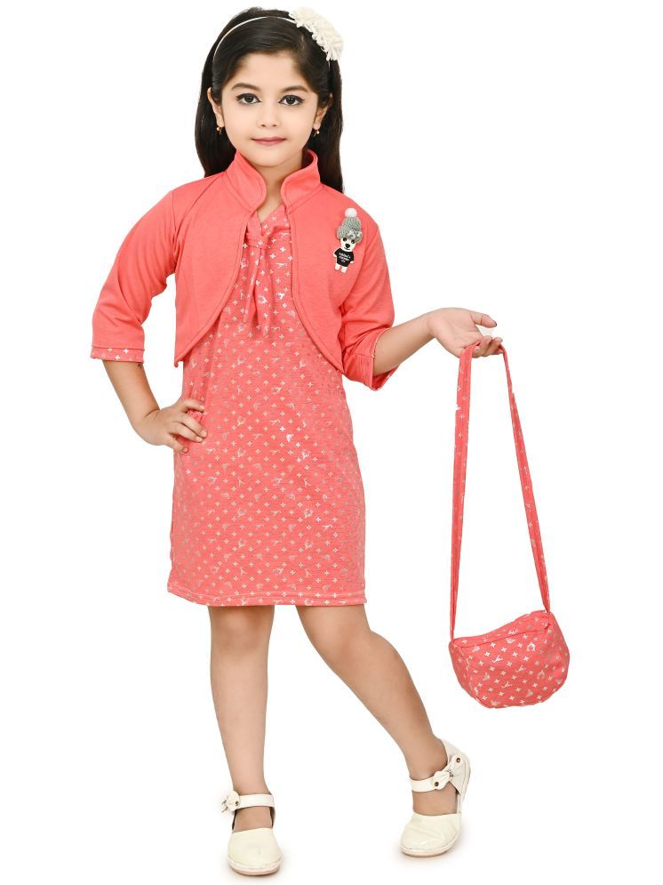     			JCT DRESSES Orange Crepe Girls A-line Dress ( Pack of 1 )