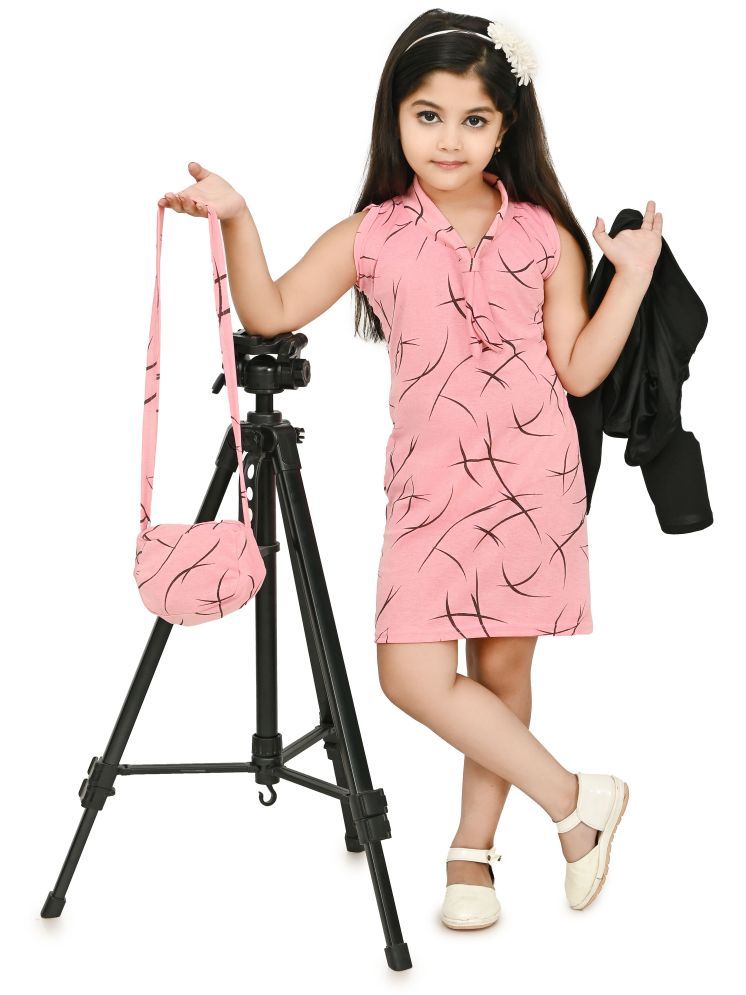     			JCT DRESSES Pink Crepe Girls A-line Dress ( Pack of 1 )