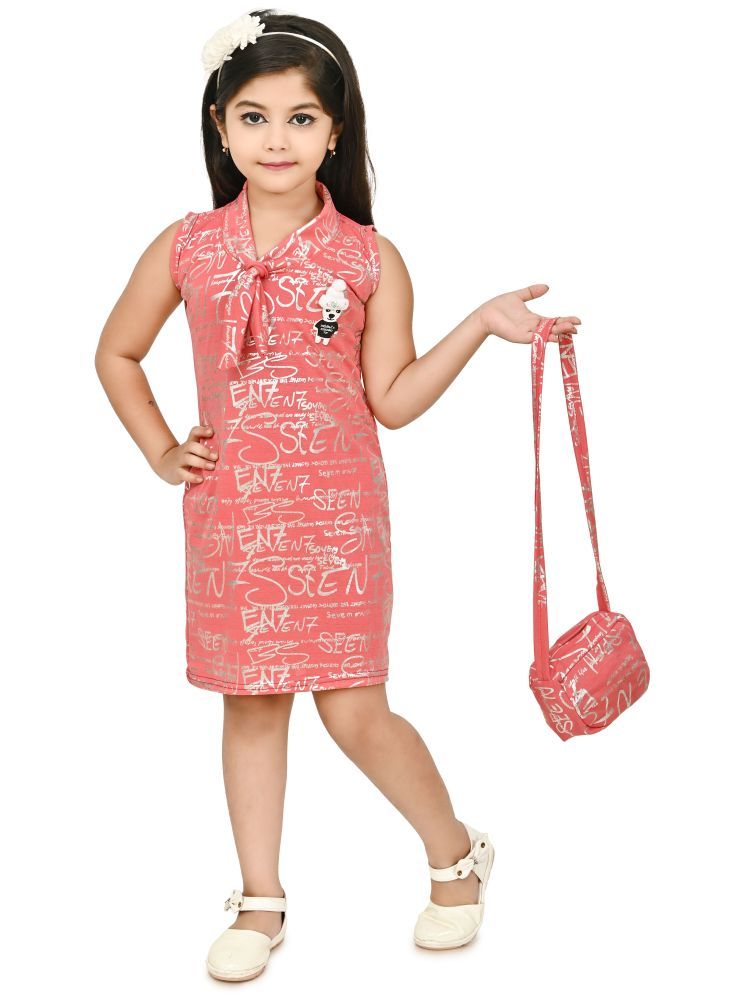     			JCT DRESSES Pink Crepe Girls A-line Dress ( Pack of 1 )