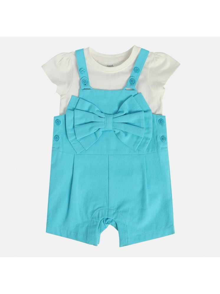     			MINI KLUB Pack of 1 Baby Girls Cotton Dungaree Sets ( Blue )