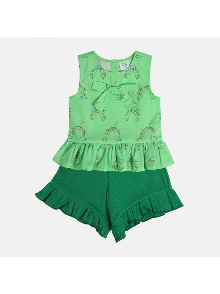     			MINI KLUB Green Cotton Baby Girl Top & Trouser ( Pack of 1 )