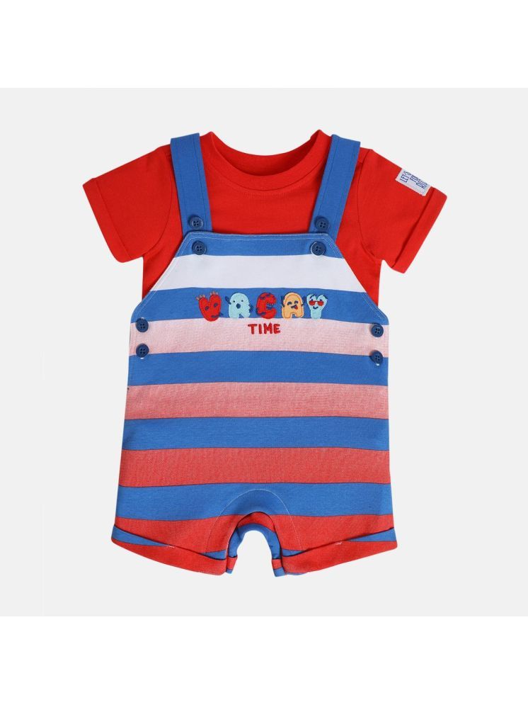     			MINI KLUB Pack of 1 Baby Boys Cotton Dungaree Sets ( Red )