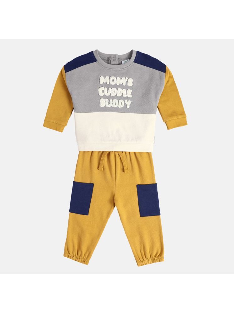     			MINI KLUB Pack of 1 Baby Boys Cotton Sweatshirt & Jogger Set ( Yellow )