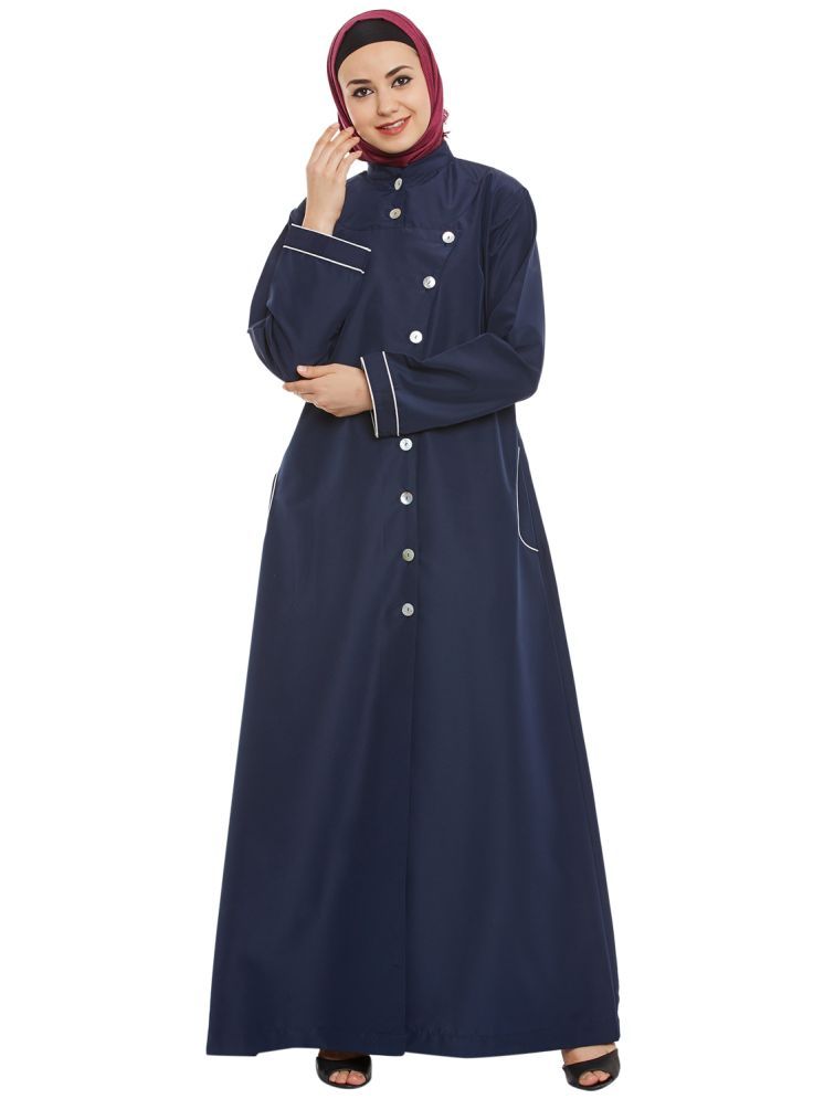     			Momin Libas Blue Polyester Stitched Burqas without Hijab - Single