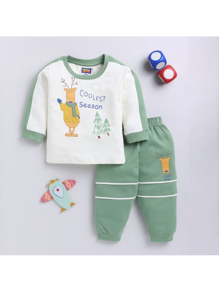     			Nottie planet Green Cotton Baby Boy T-Shirt & Pyjama Set ( Pack of 1 )