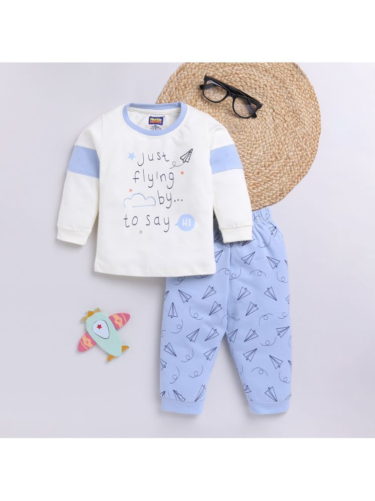     			Nottie planet Lavender Cotton Baby Boy T-Shirt & Pyjama Set ( Pack of 1 )