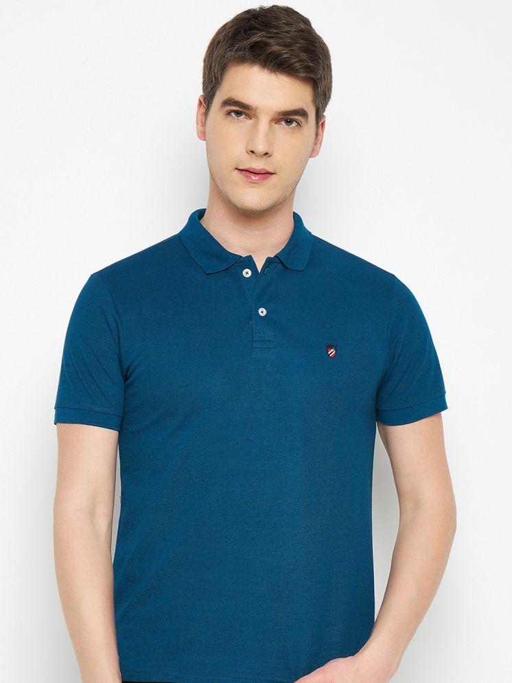     			RELANE Pack of 1 Cotton Blend Regular Fit Solid Half Sleeves Men's Polo T Shirt ( Navy Blue )