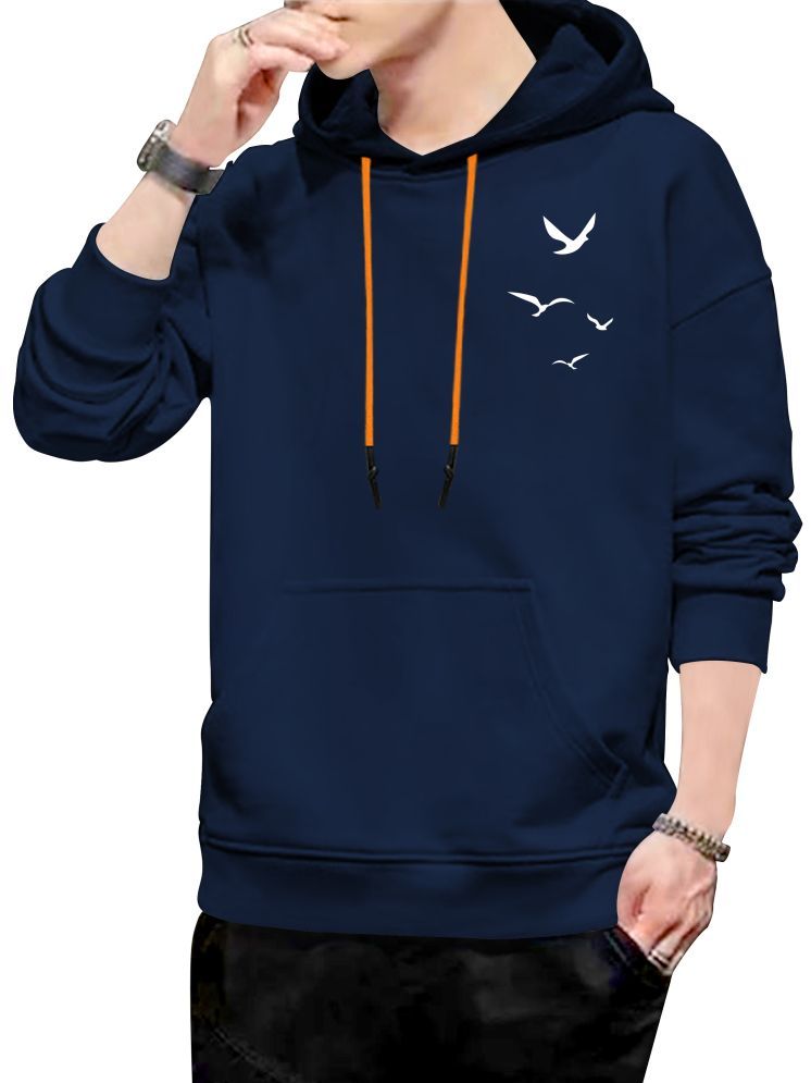     			fashion and youth Cotton Blend Hooded Men's Sweatshirt - Navy ( Pack of 1 )