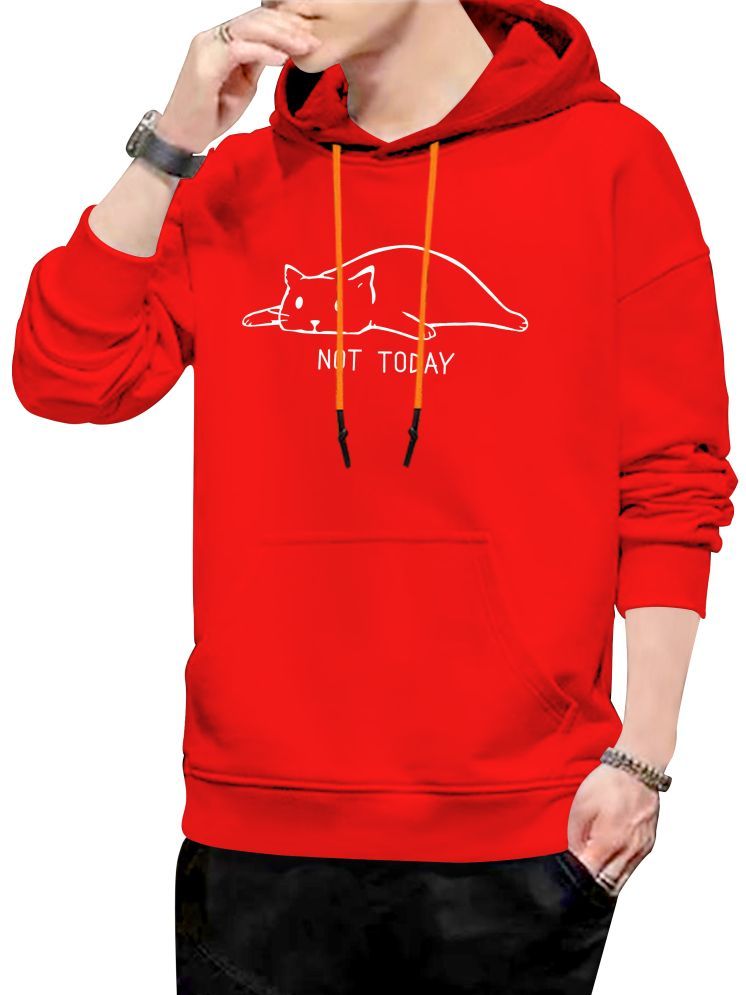     			fashion and youth Cotton Blend Hooded Men's Sweatshirt - Red ( Pack of 1 )